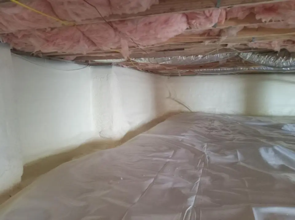 Crawl space encapsulation with closed-cell spray foam for Attic Insulation in Point Pleasant Beach