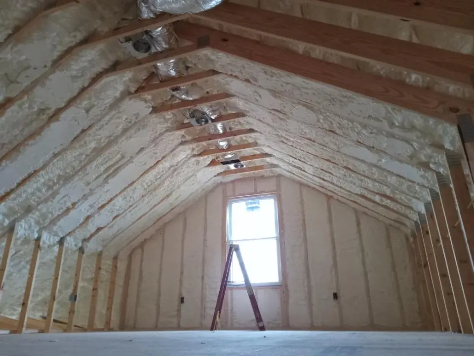Spray foam roofing application for Crawl Space Insulation project in Point Pleasant Beach